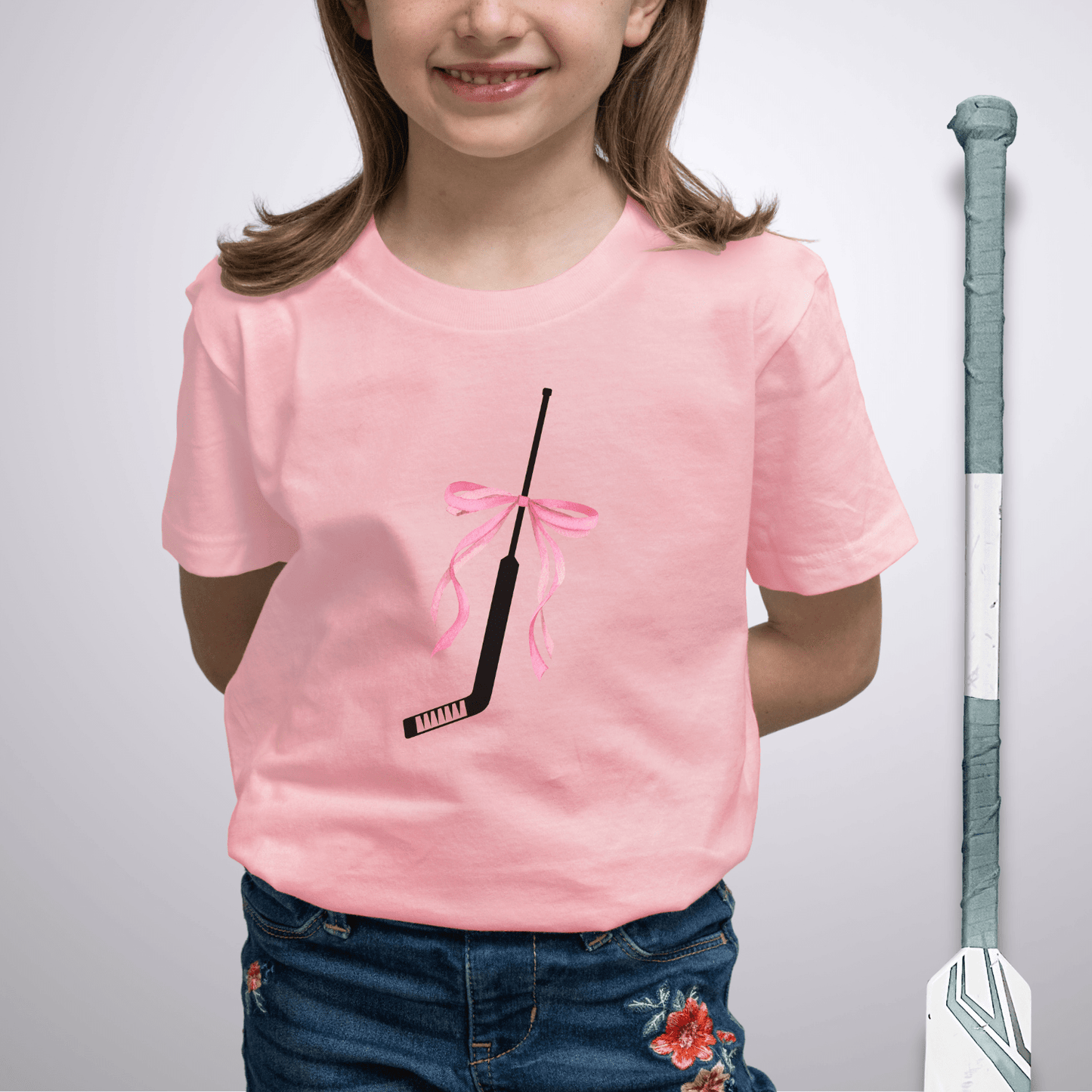 Youth Coquette Goalie Stick T-Shirt Pink / S Kids clothes