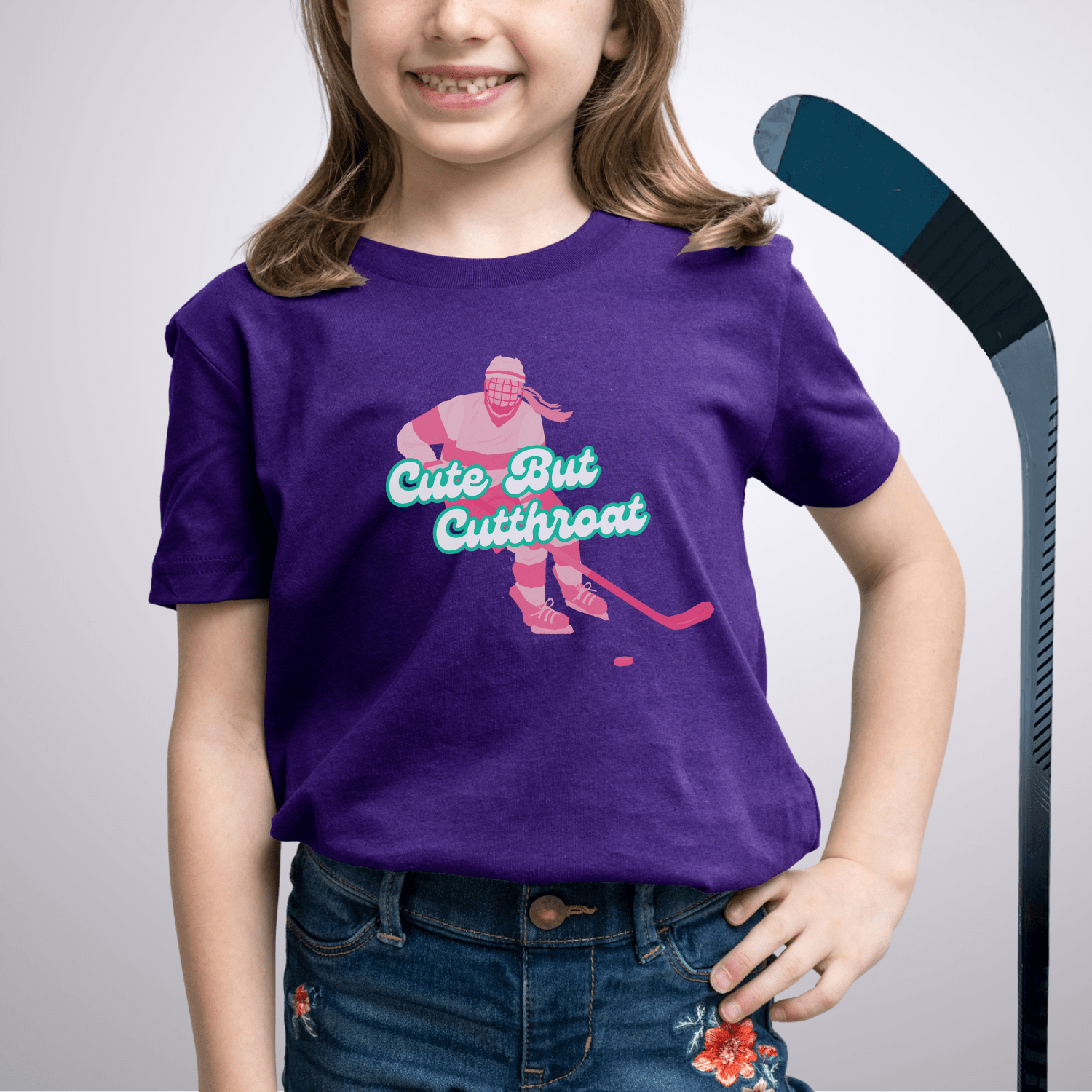 Youth Cute but Cutthroat T-Shirt Team Purple / S Kids clothes
