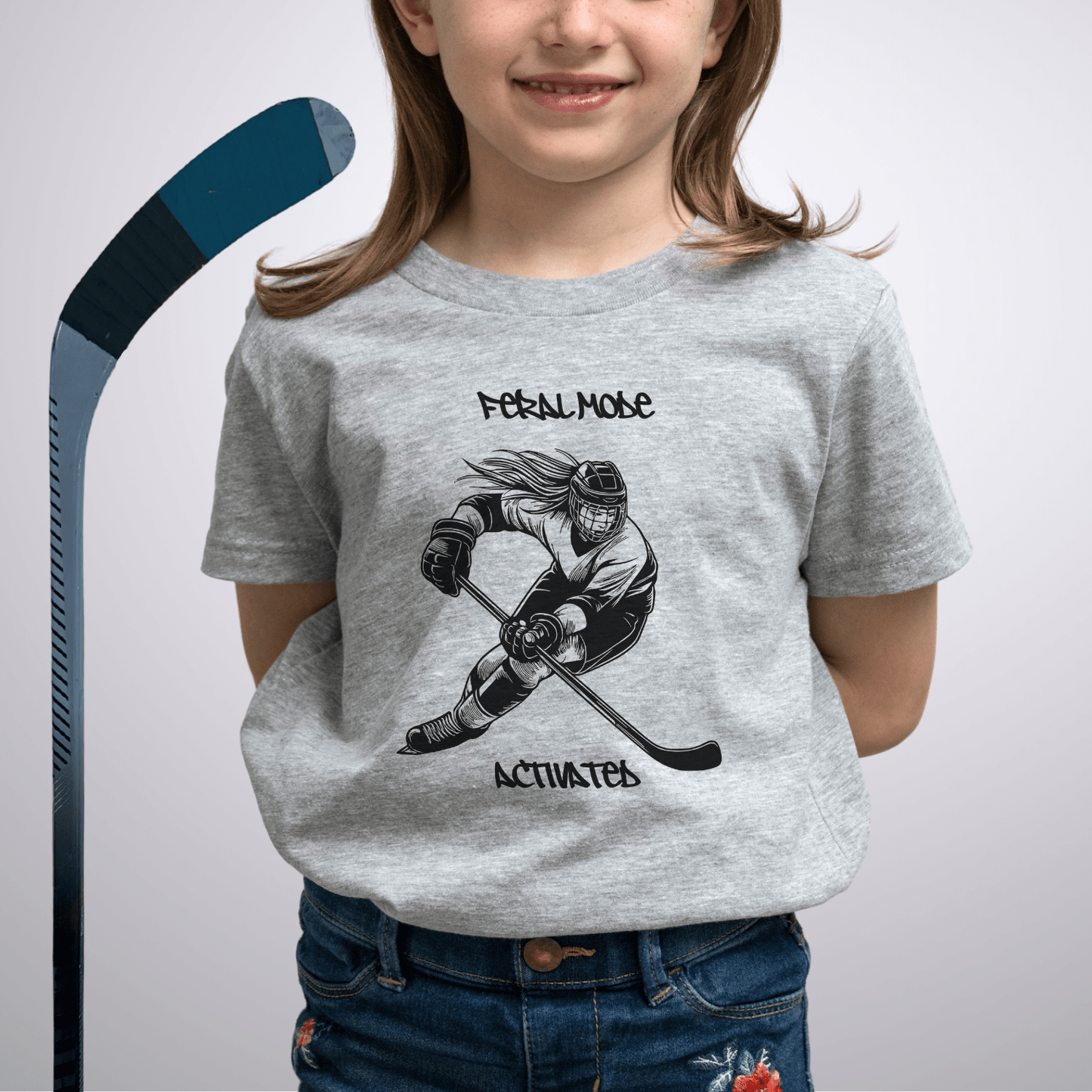 Youth Feral Mode Activated T-Shirt Athletic Heather / S Kids clothes