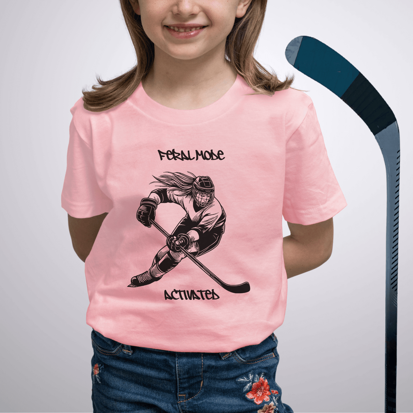 Youth Feral Mode Activated T-Shirt Pink / S Kids clothes