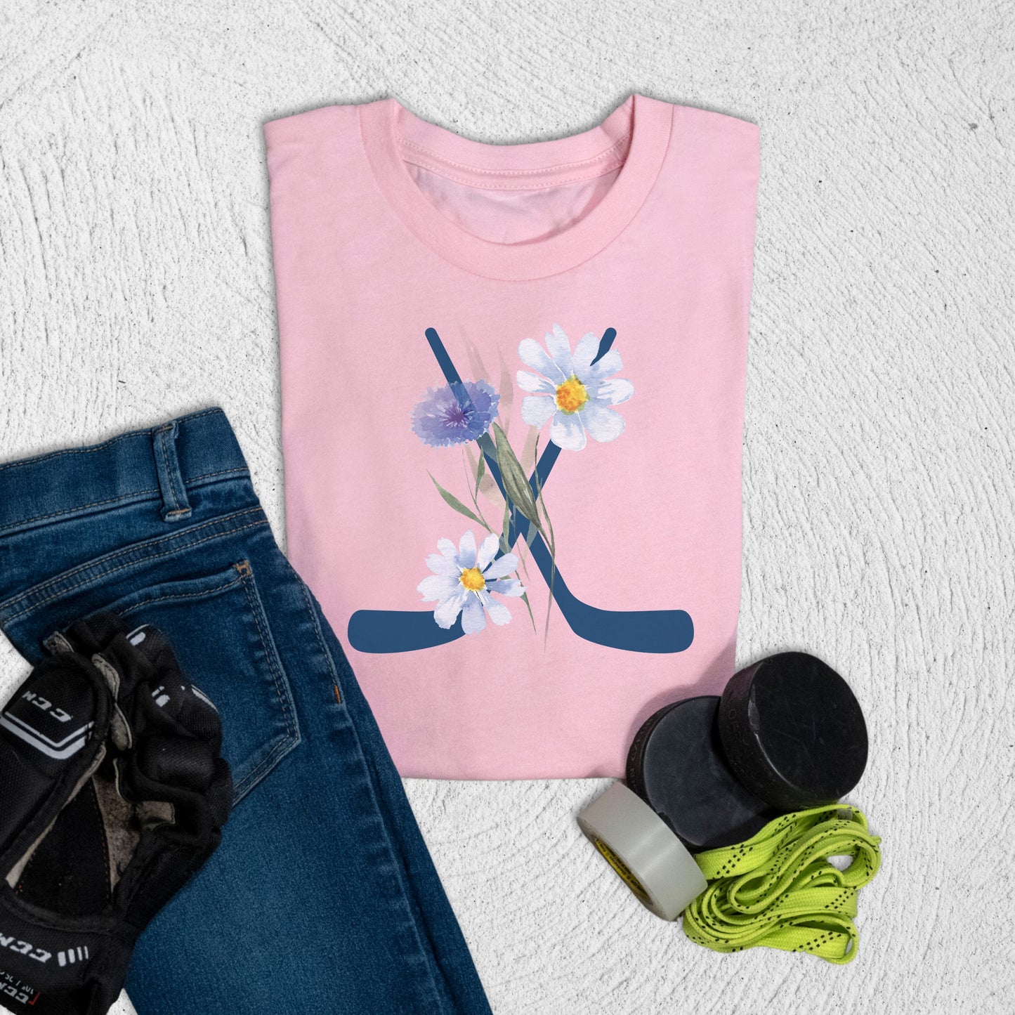 Youth Flower Sticks T-Shirt Pink / S T-Shirt