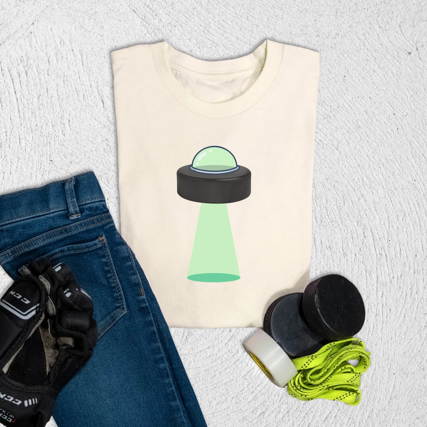 Youth Flying Saucer T-Shirt S / Natural Kids clothes