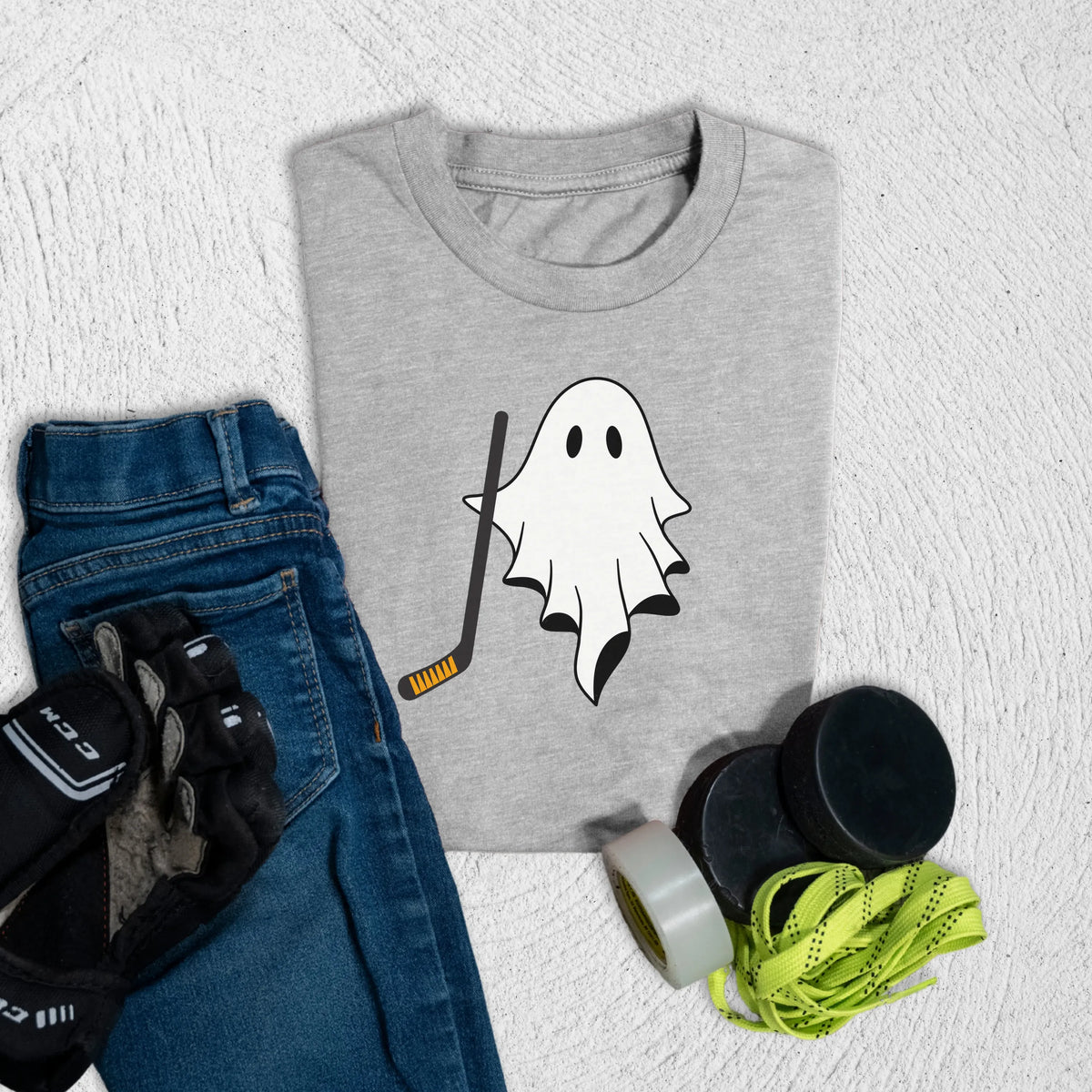 Youth Ghostie On Ice T-Shirt S / Athletic Heather Kids clothes
