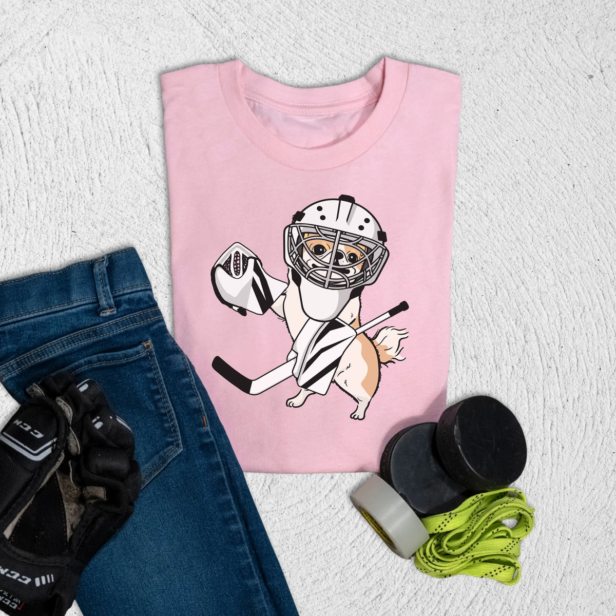 Youth Goalie Dog T-Shirt S / Pink Kids clothes