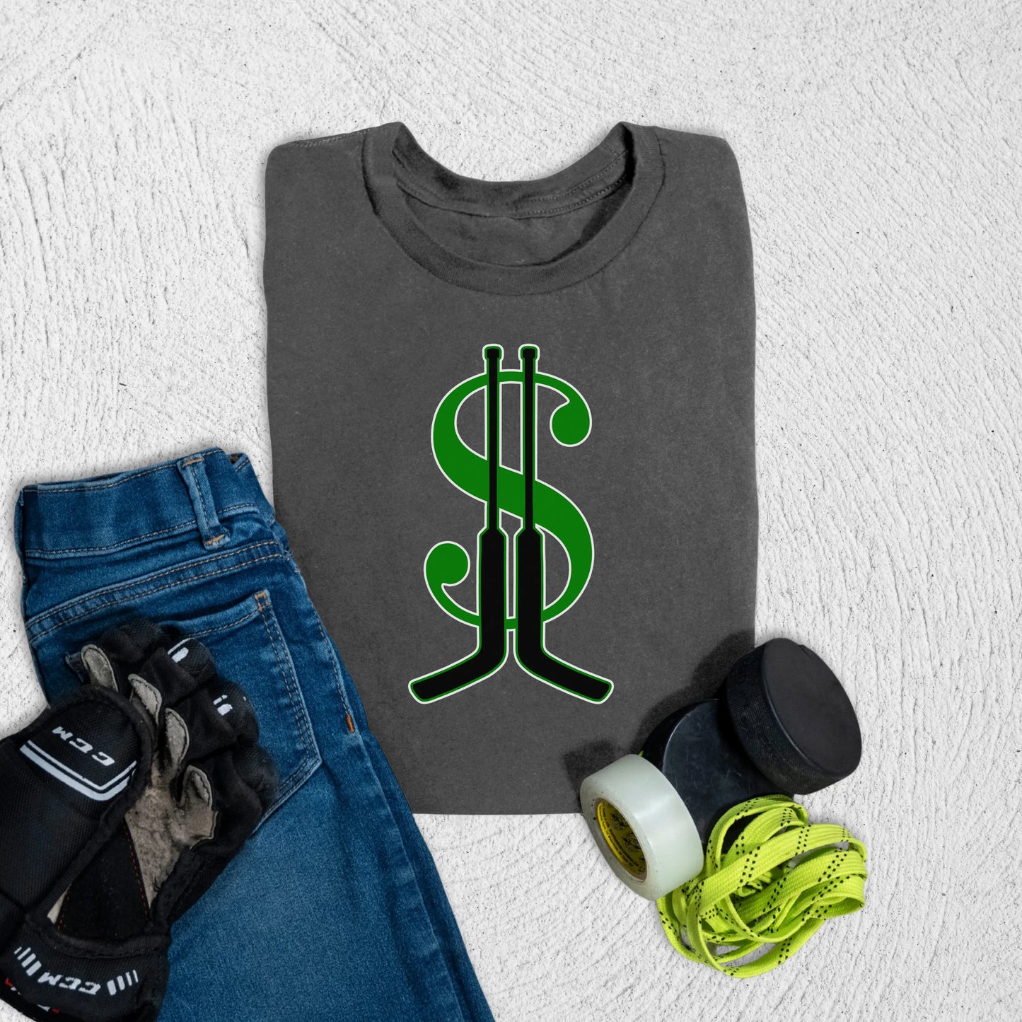 Youth Goalie Money Sticks T-Shirt S / Asphalt Kids clothes