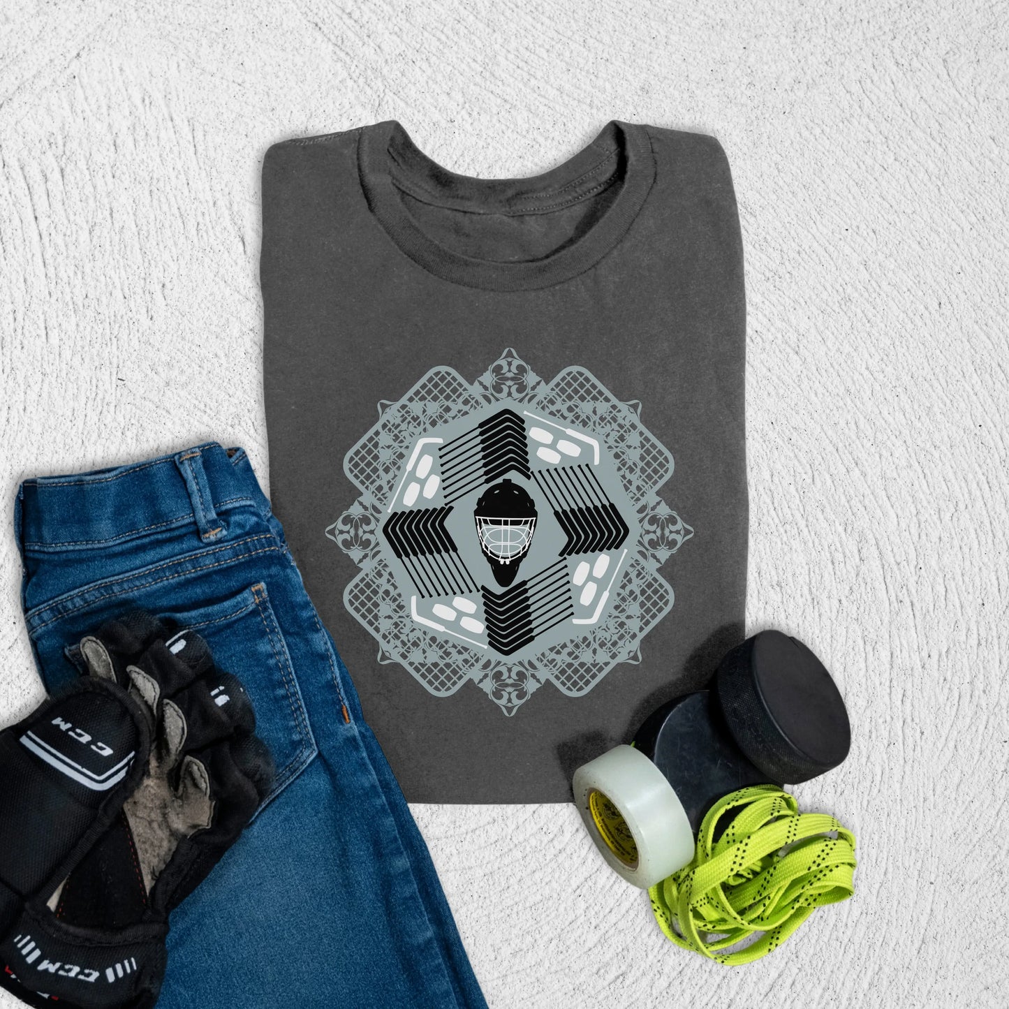 Youth Goalie Pattern T-Shirt S / Asphalt Kids clothes
