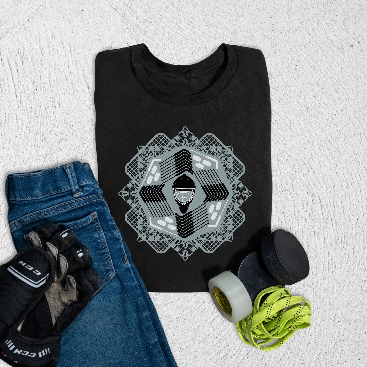 Youth Goalie Pattern T-Shirt S / Black Kids clothes