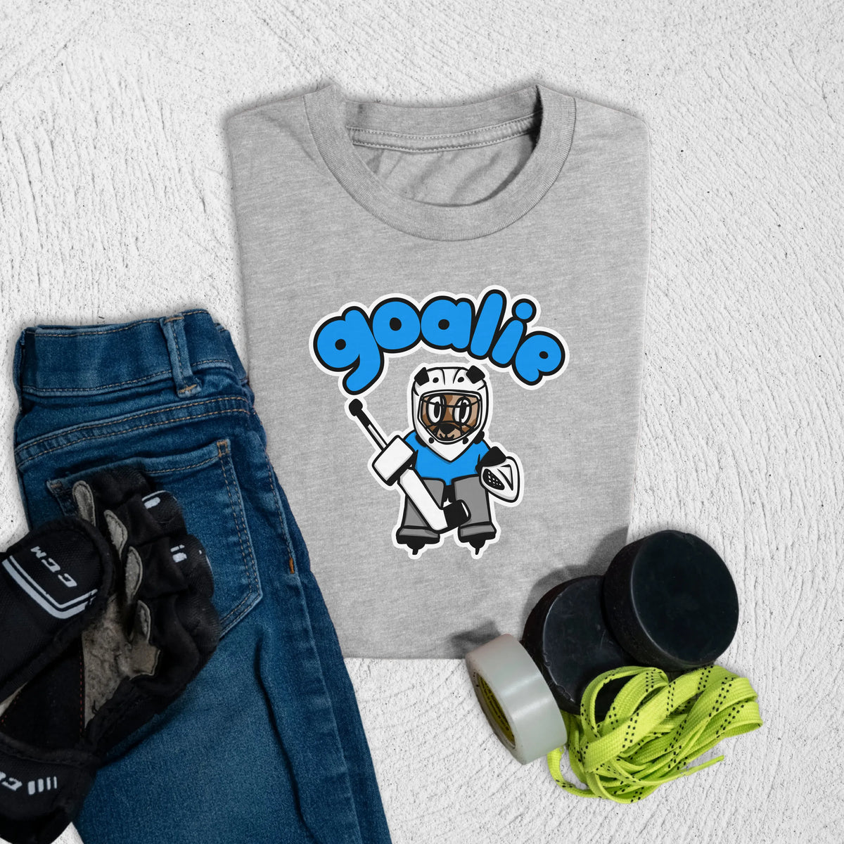 Youth Goalie Pup T-Shirt M / Athletic Heather Kids clothes