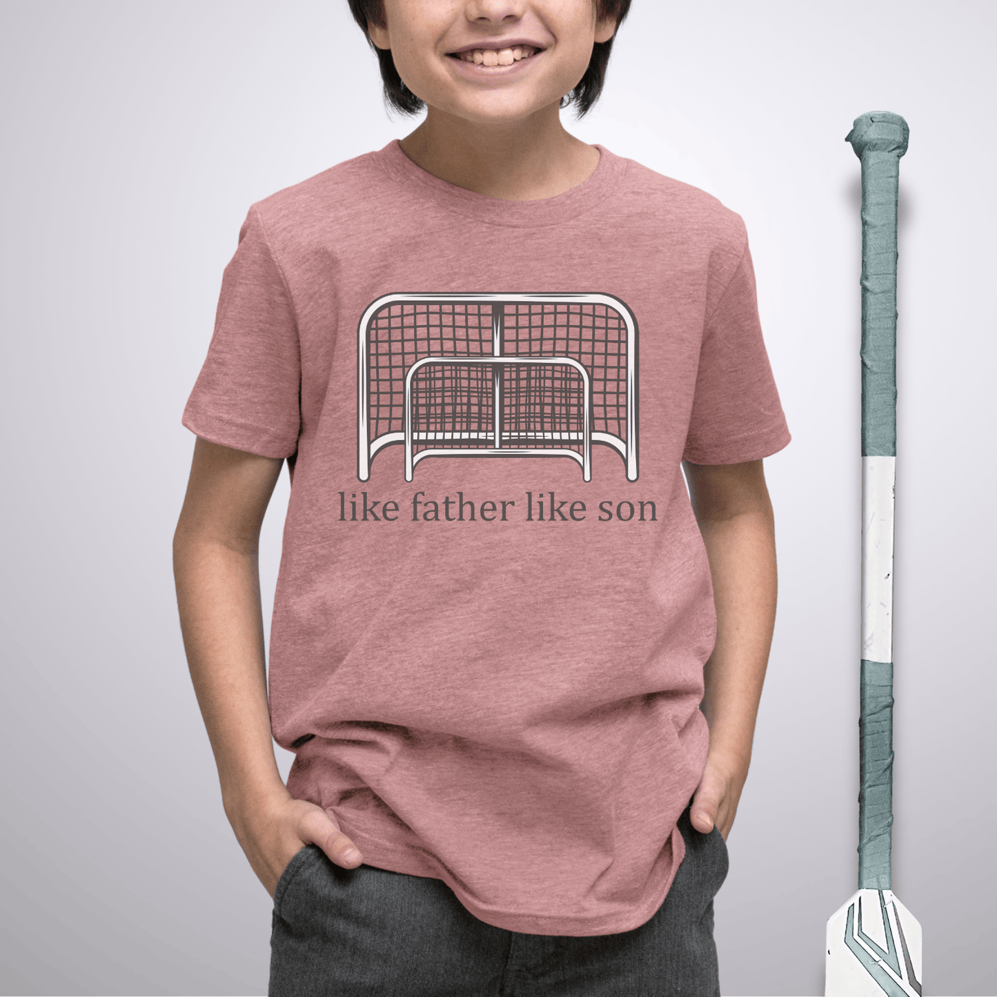 Youth Goalie Son T-Shirt Heather Mauve / S Kids clothes