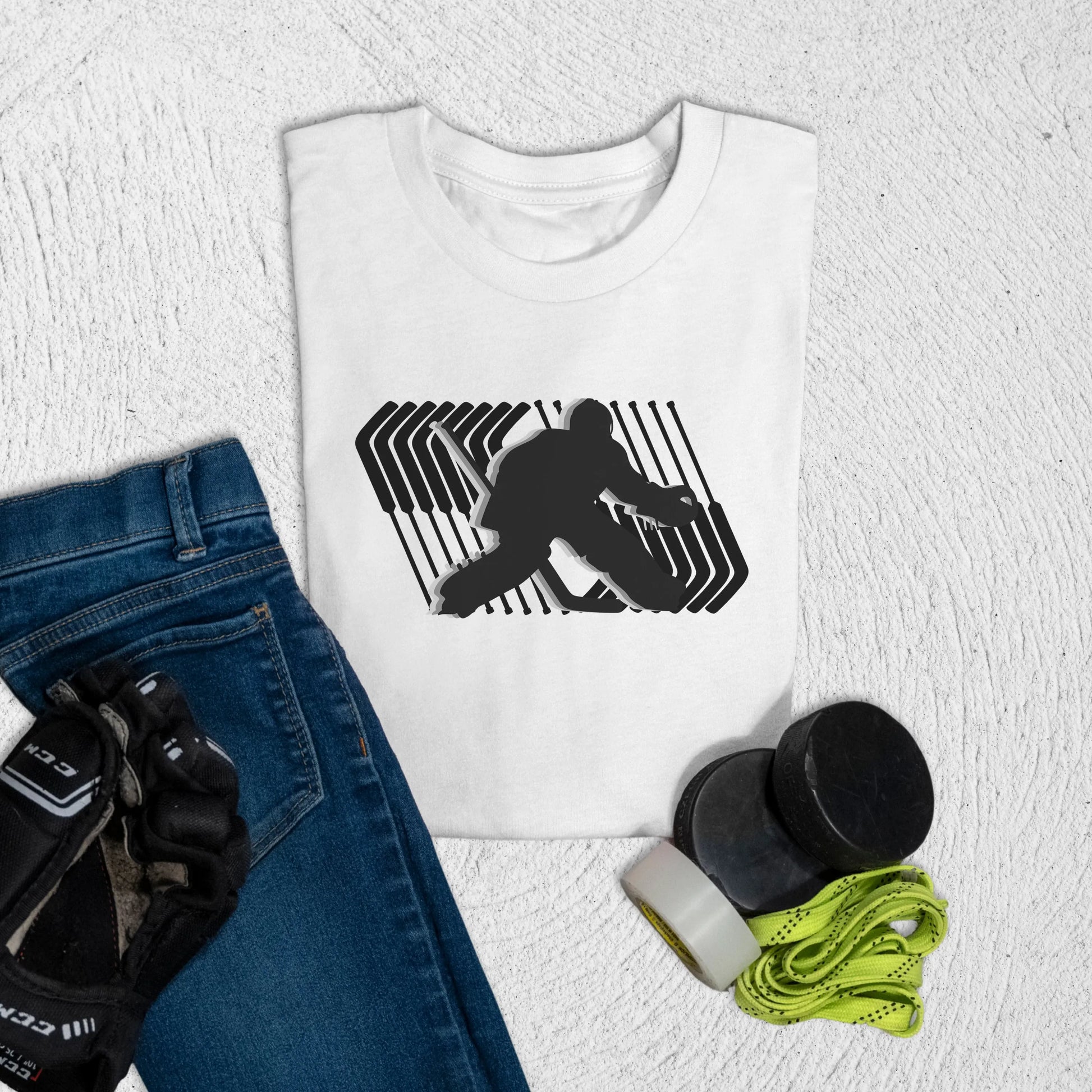 Youth Goalie Sticks T-Shirt S / White Kids clothes