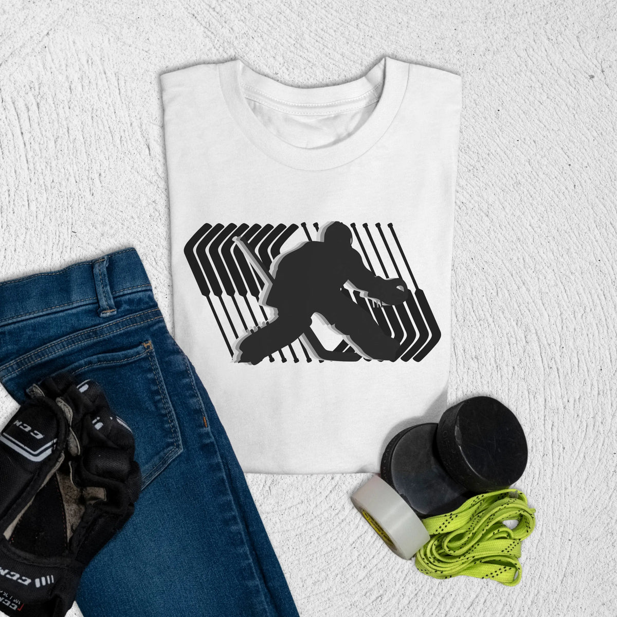Youth Goalie Sticks T-Shirt S / White Kids clothes