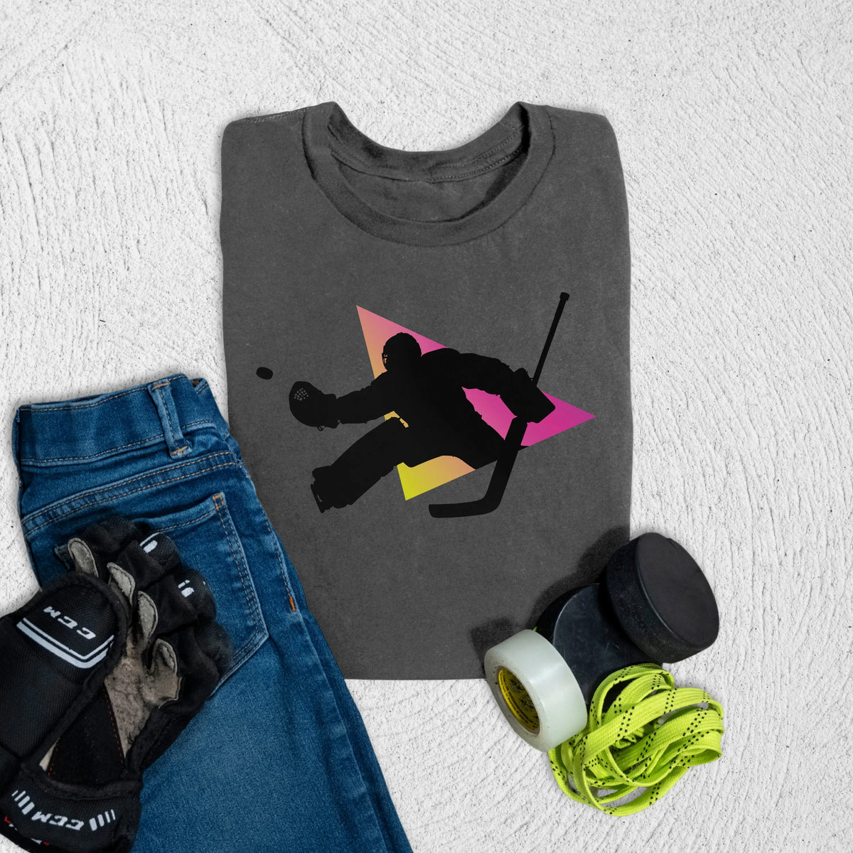 Youth Goalie Triangle T-Shirt S / Asphalt Kids clothes