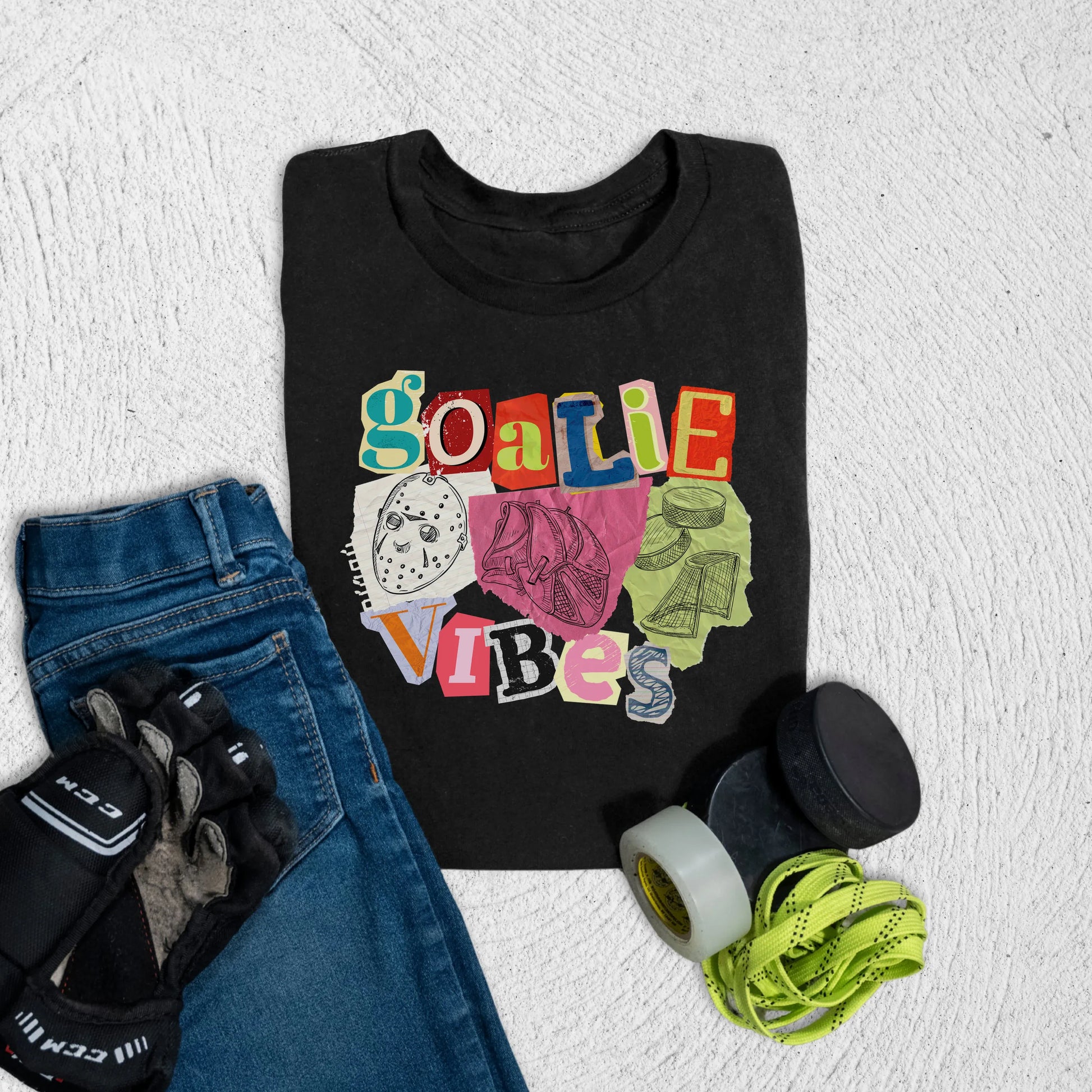 Youth Goalie Vibes T-Shirt L / Black Kids clothes