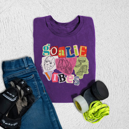 Youth Goalie Vibes T-Shirt M / Team Purple Kids clothes