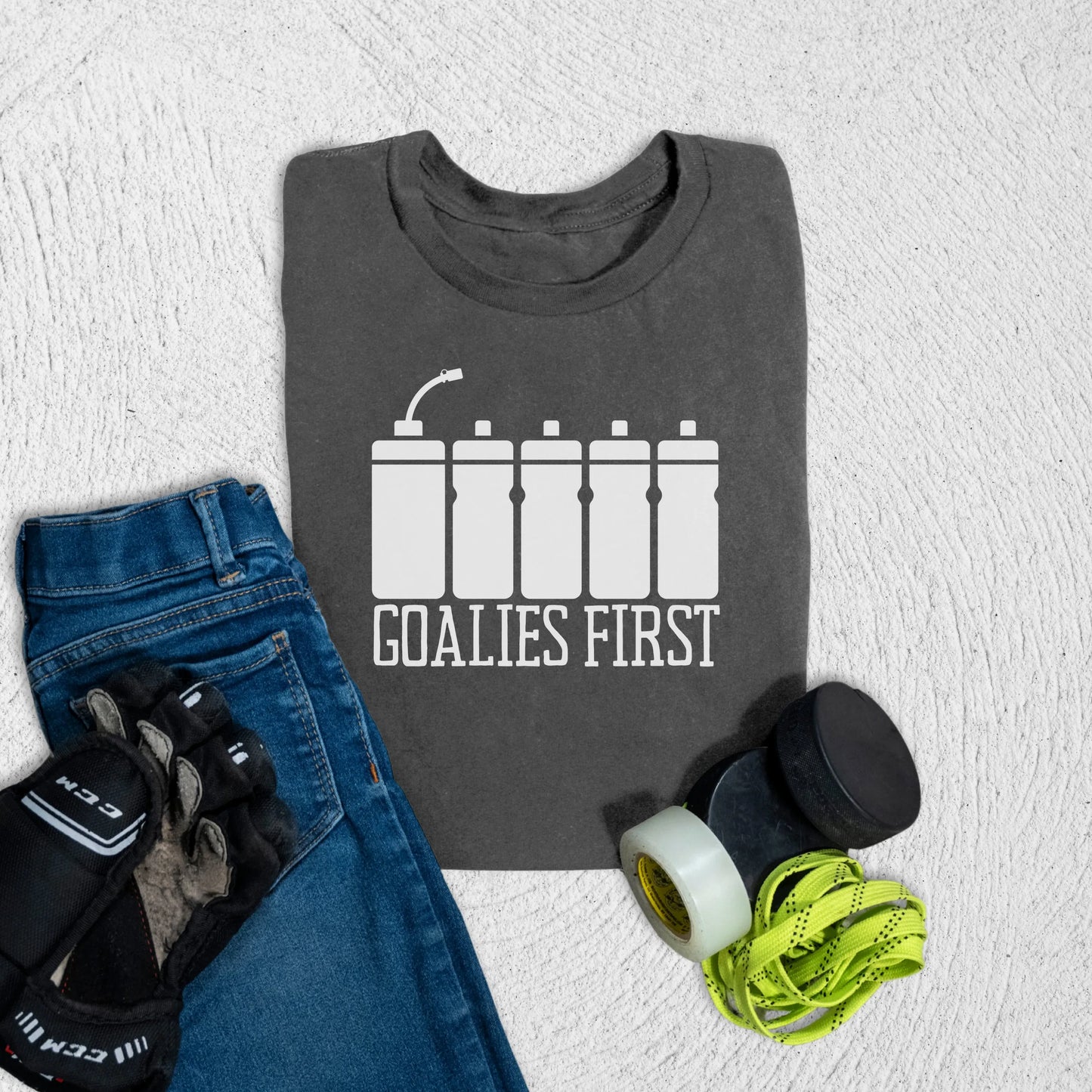 Youth Goalies First T-Shirt S / Asphalt Kids clothes