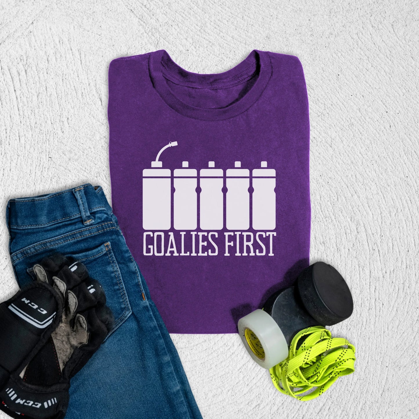 Youth Goalies First T-Shirt S / Team Purple Kids clothes