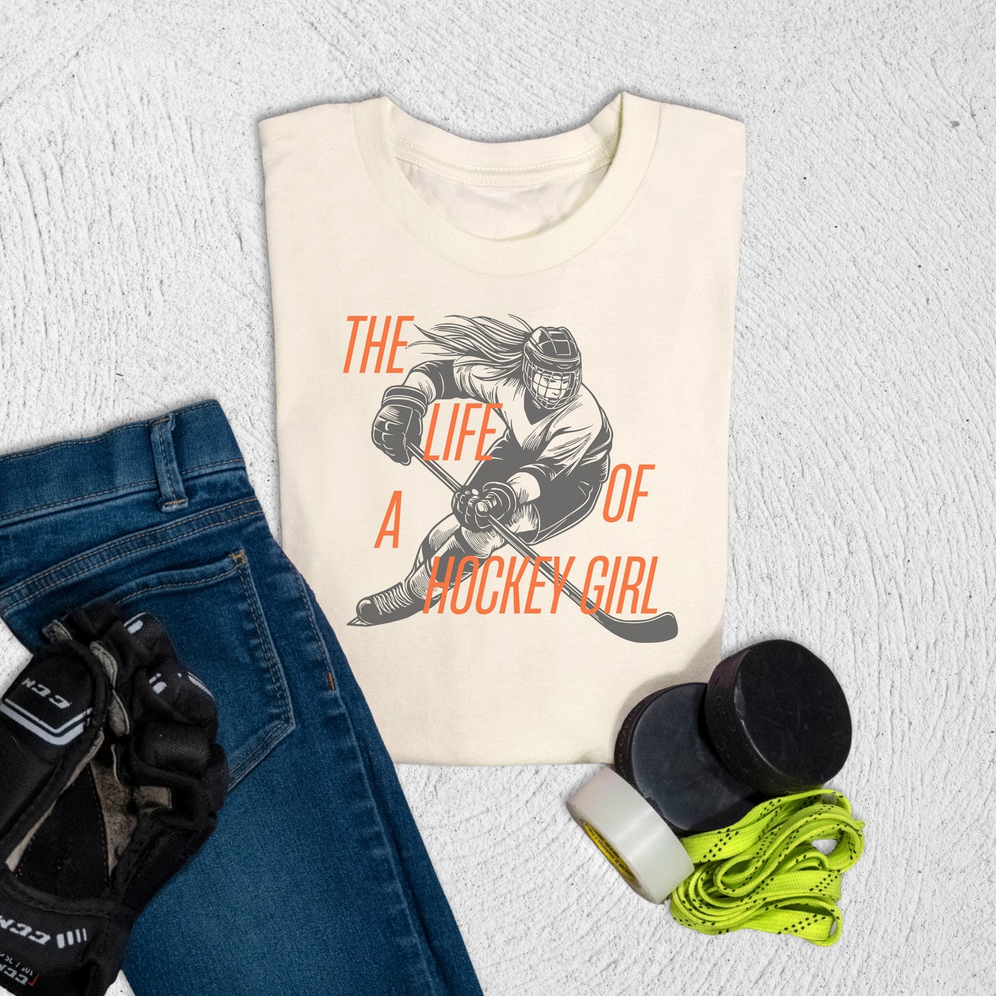 Youth Hockey Girl Life T-Shirt Natural / S T-Shirt