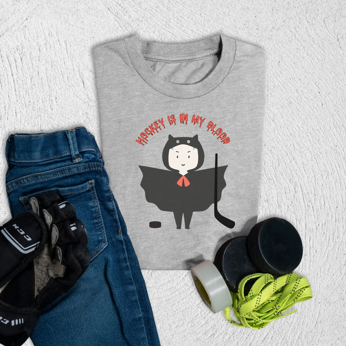 Youth Hockey in My Blood T-Shirt S / Athletic Heather Kids clothes
