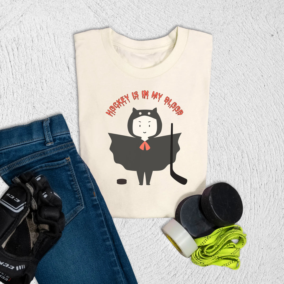 Youth Hockey in My Blood T-Shirt S / Natural Kids clothes