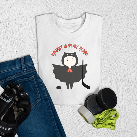 Youth Hockey in My Blood T-Shirt S / White Kids clothes