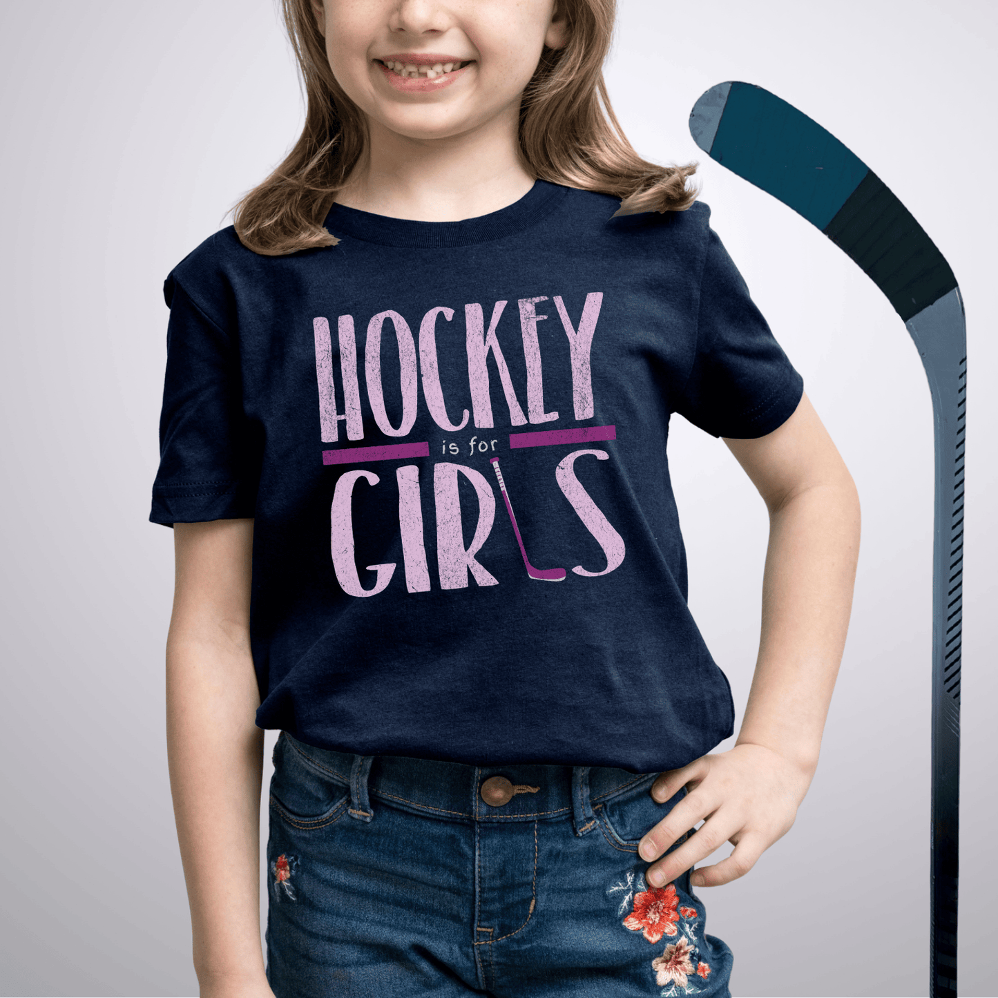Youth Hockey is for Girls T-Shirt S / Navy Kids clothes