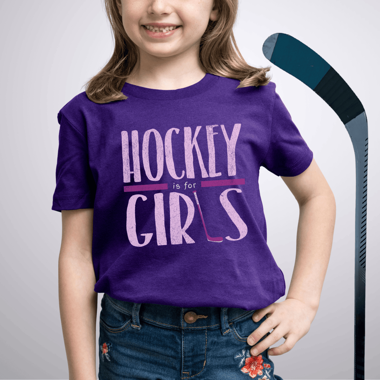 Youth Hockey is for Girls T-Shirt S / Team Purple Kids clothes