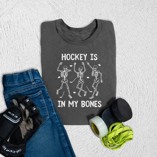 Youth Hockey is in My Bones T-Shirt S / Asphalt Kids clothes
