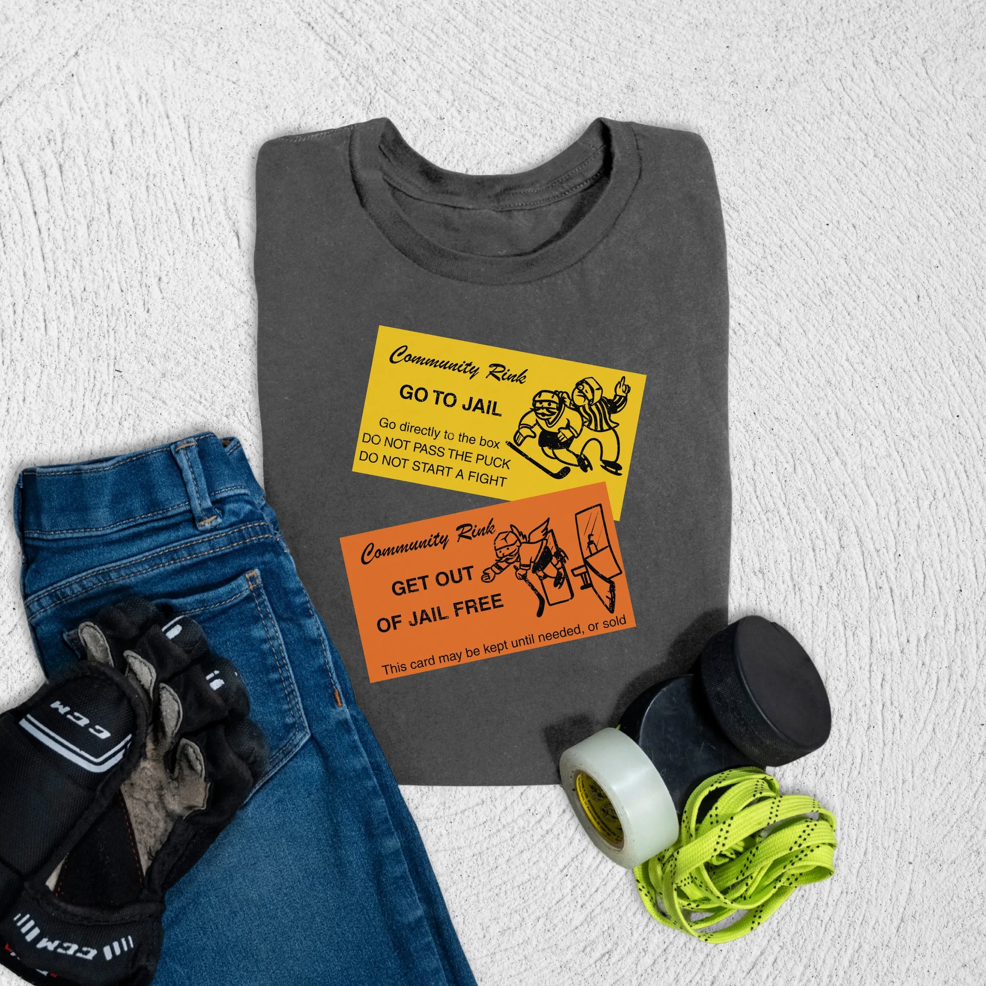 Youth Hockey Jail T-Shirt S / Asphalt Kids clothes