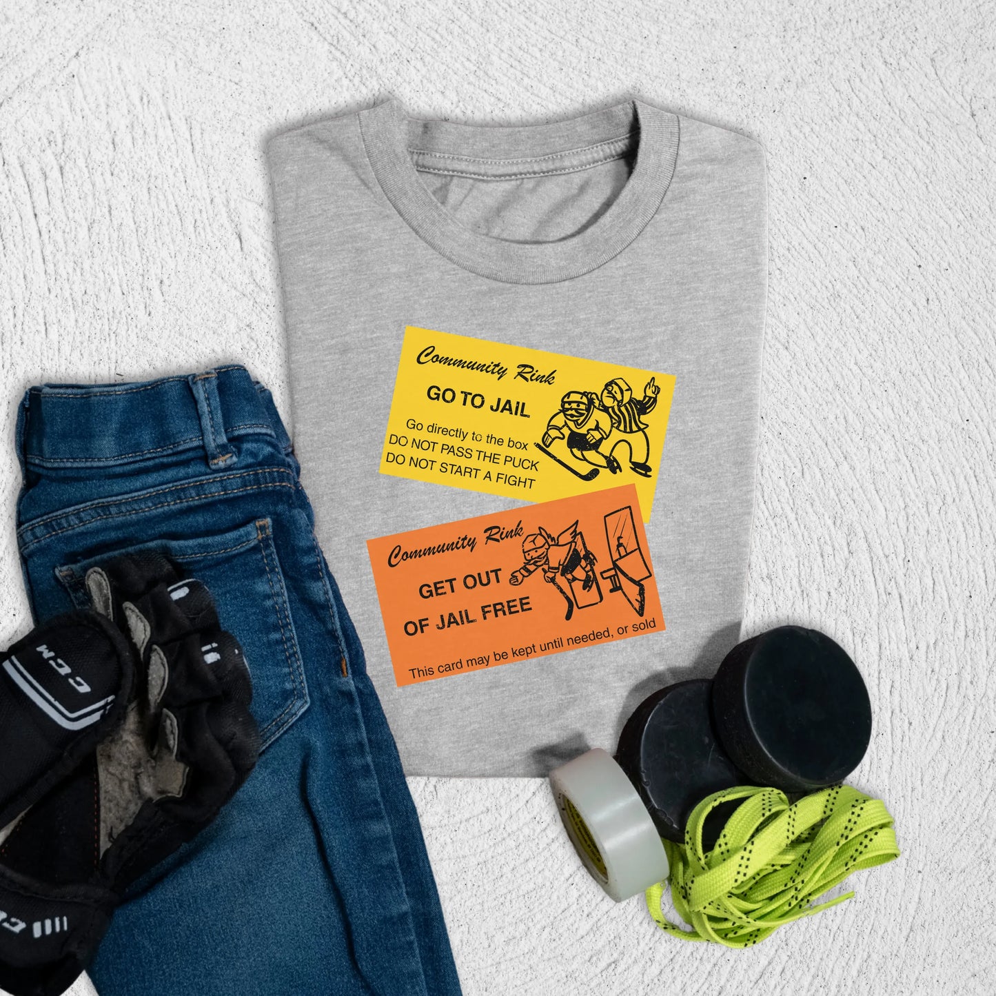 Youth Hockey Jail T-Shirt S / Athletic Heather Kids clothes