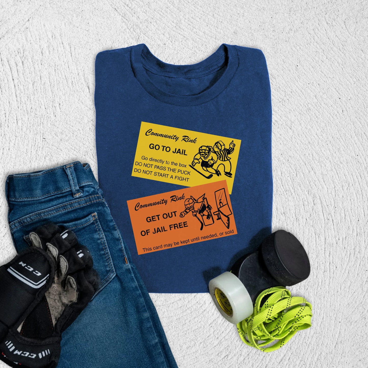 Youth Hockey Jail T-Shirt S / Navy Kids clothes