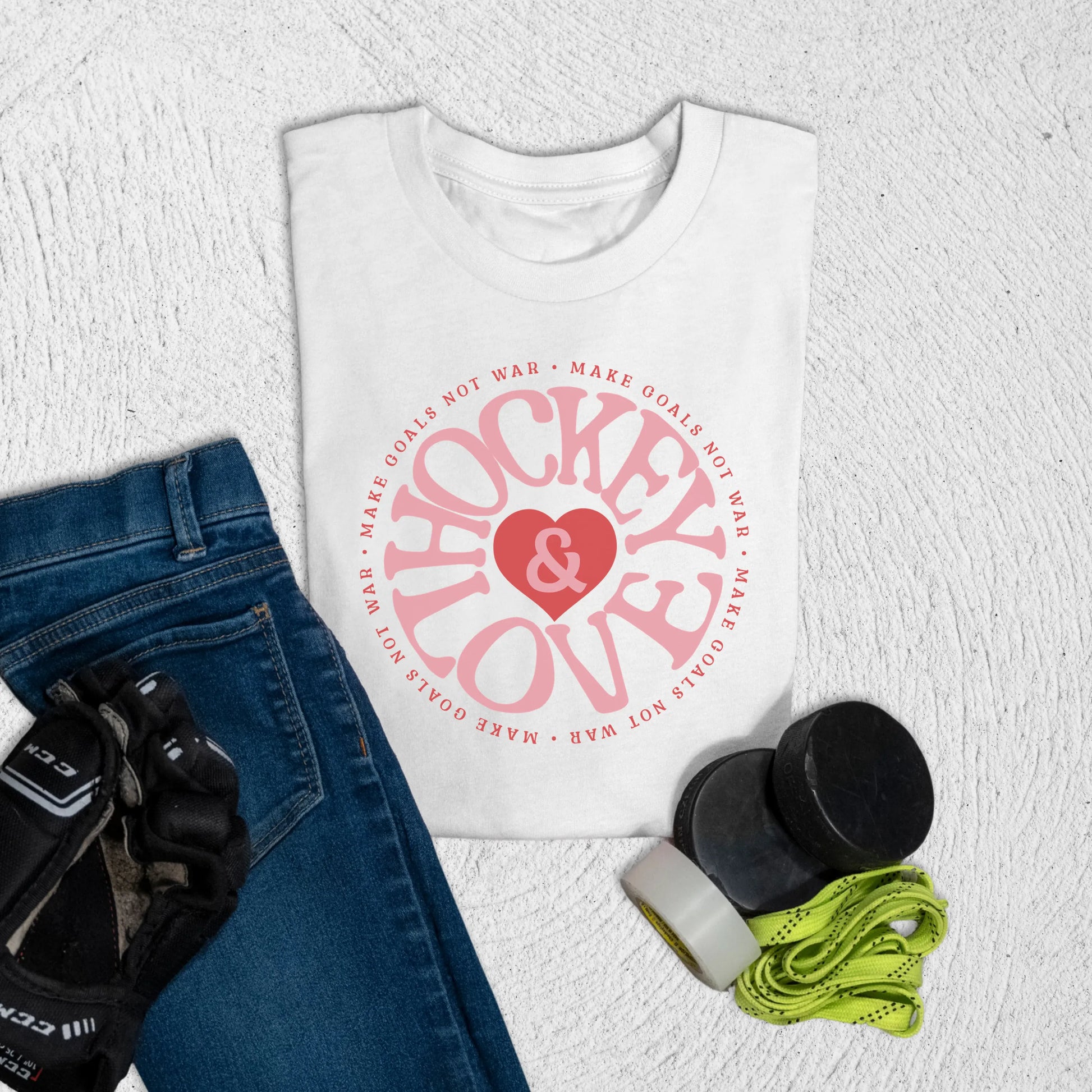 Youth Hockey & Love T-Shirt S / White Kids clothes