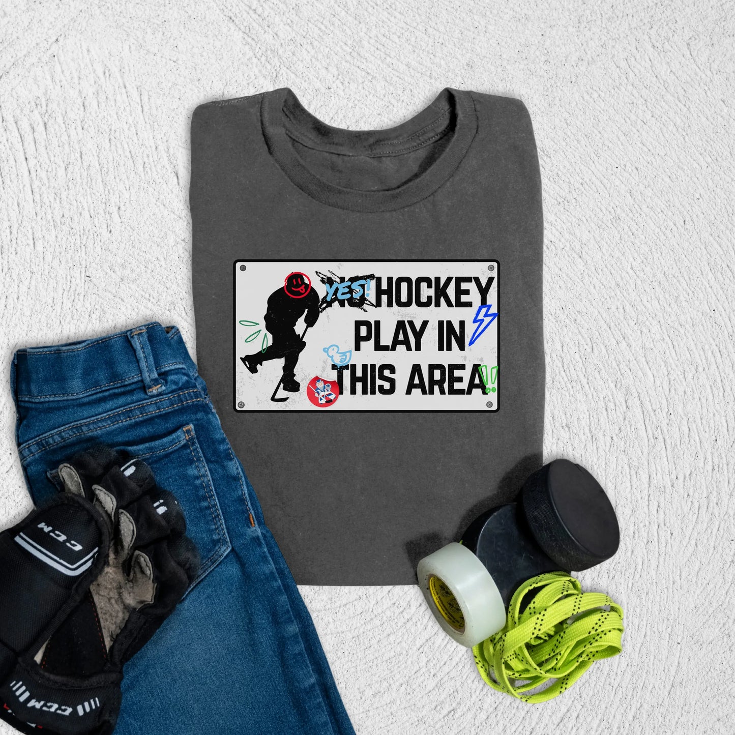 Youth Hockey Play T-Shirt S / Asphalt Kids clothes