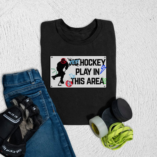 Youth Hockey Play T-Shirt S / Black Kids clothes