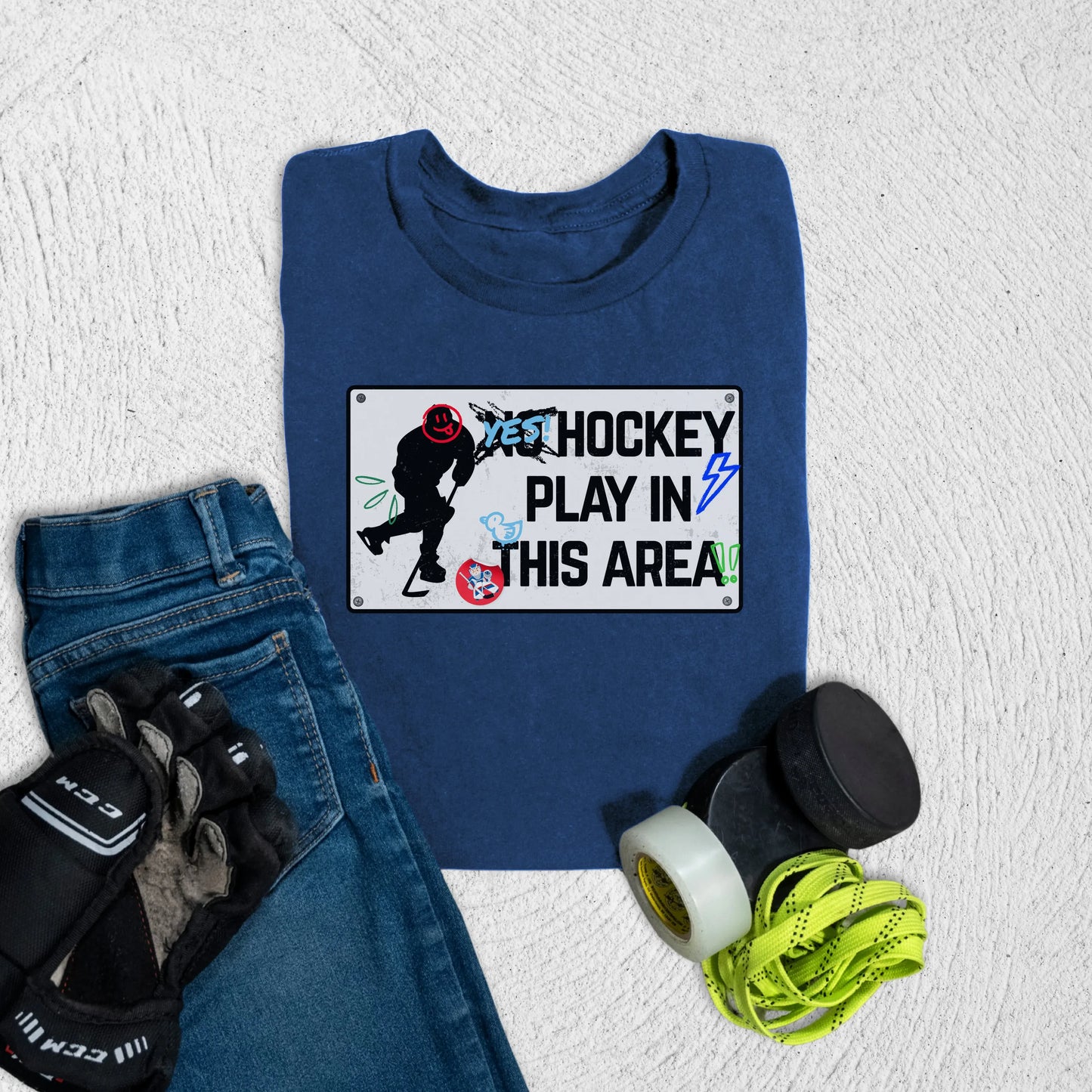 Youth Hockey Play T-Shirt S / Navy Kids clothes