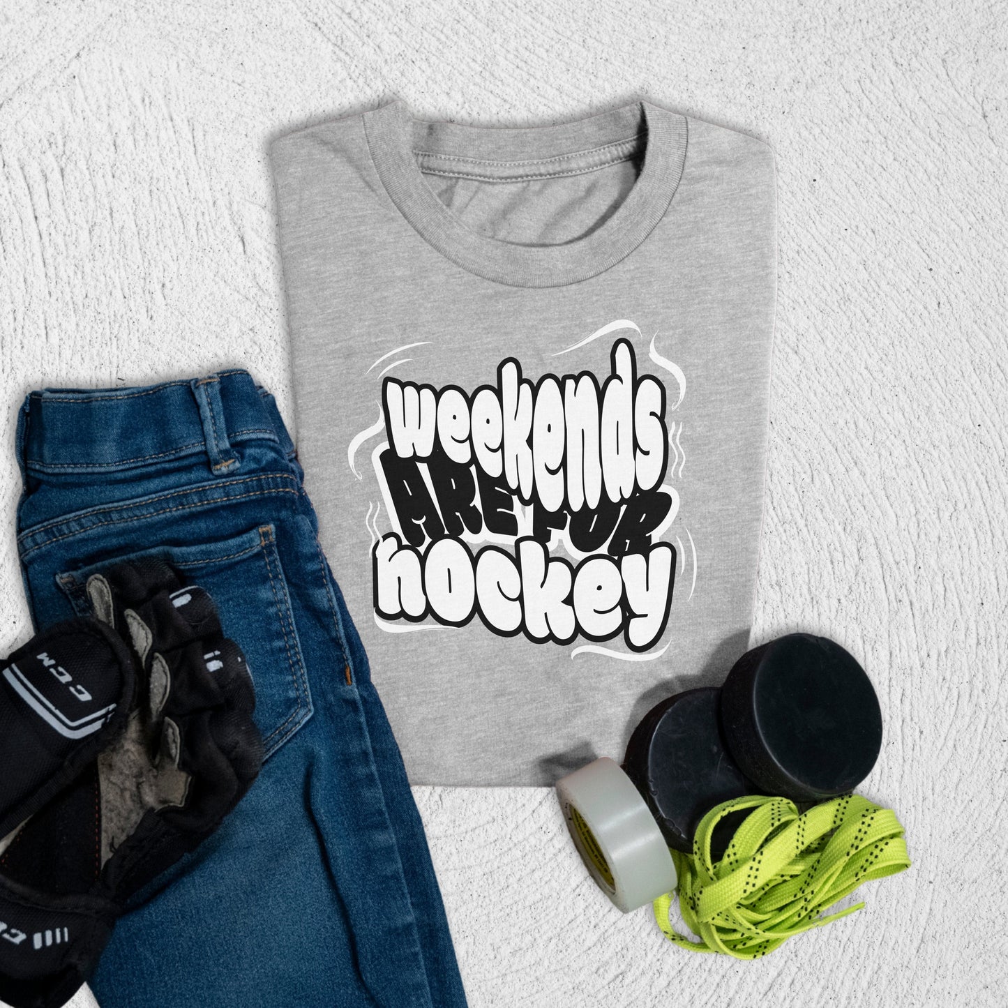 Youth Hockey Weekends T-Shirt Athletic Heather / S Kids clothes