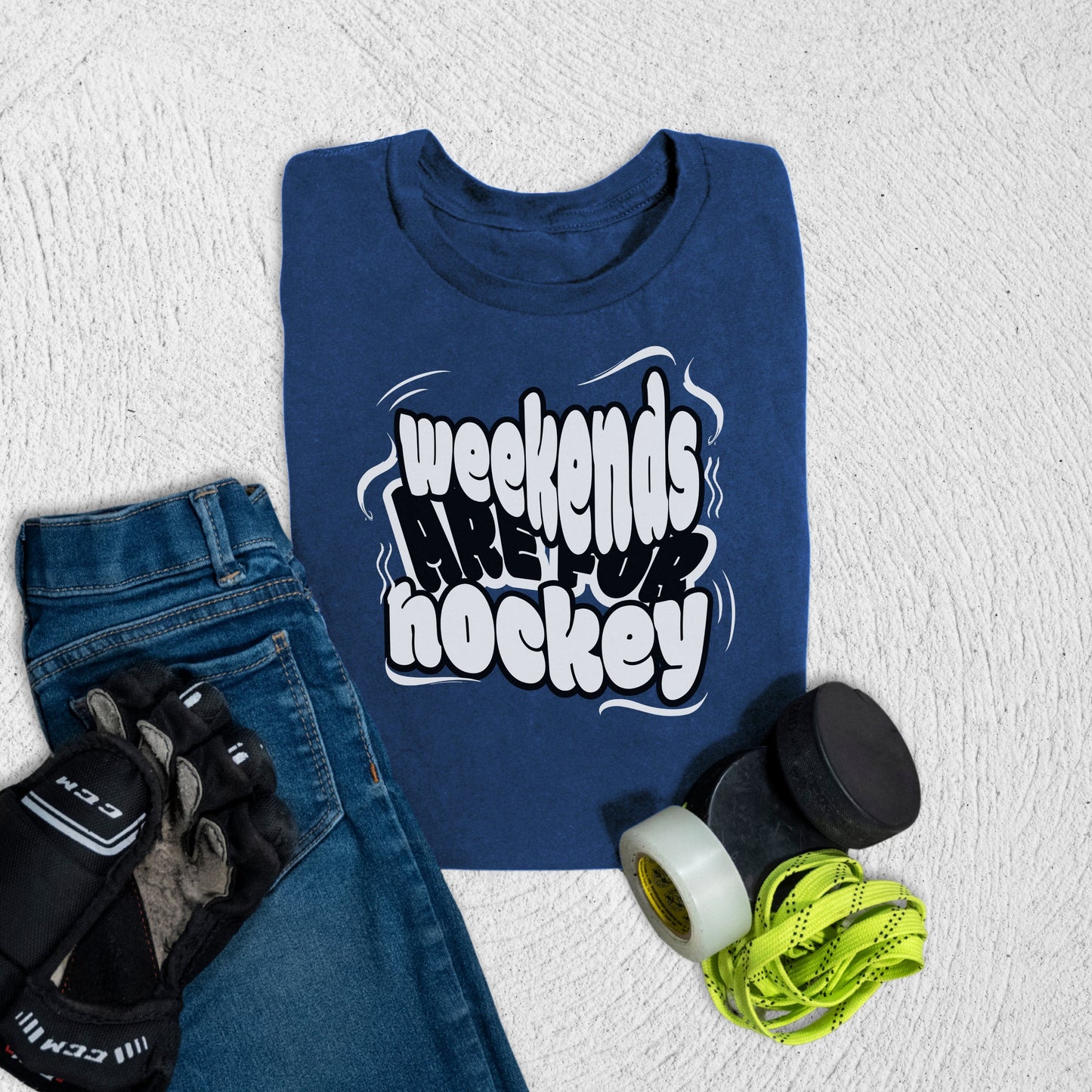 Youth Hockey Weekends T-Shirt Navy / S Kids clothes