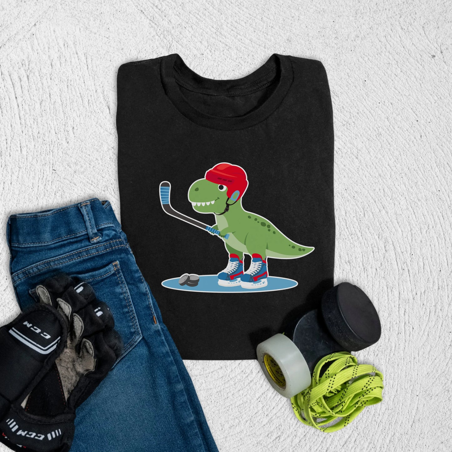 Youth Hockeysaurus T-Shirt S / Black Kids clothes