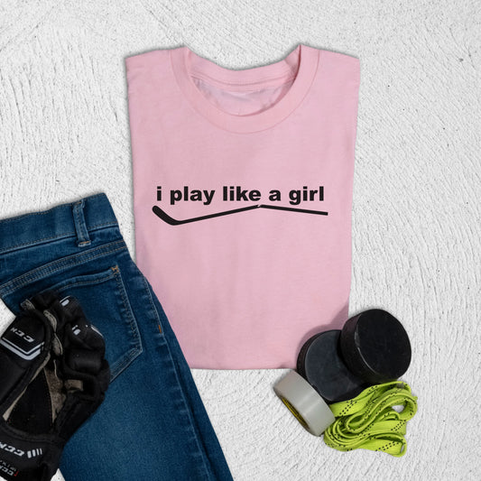 Youth i play like a girl T-Shirt Pink / S Kids clothes