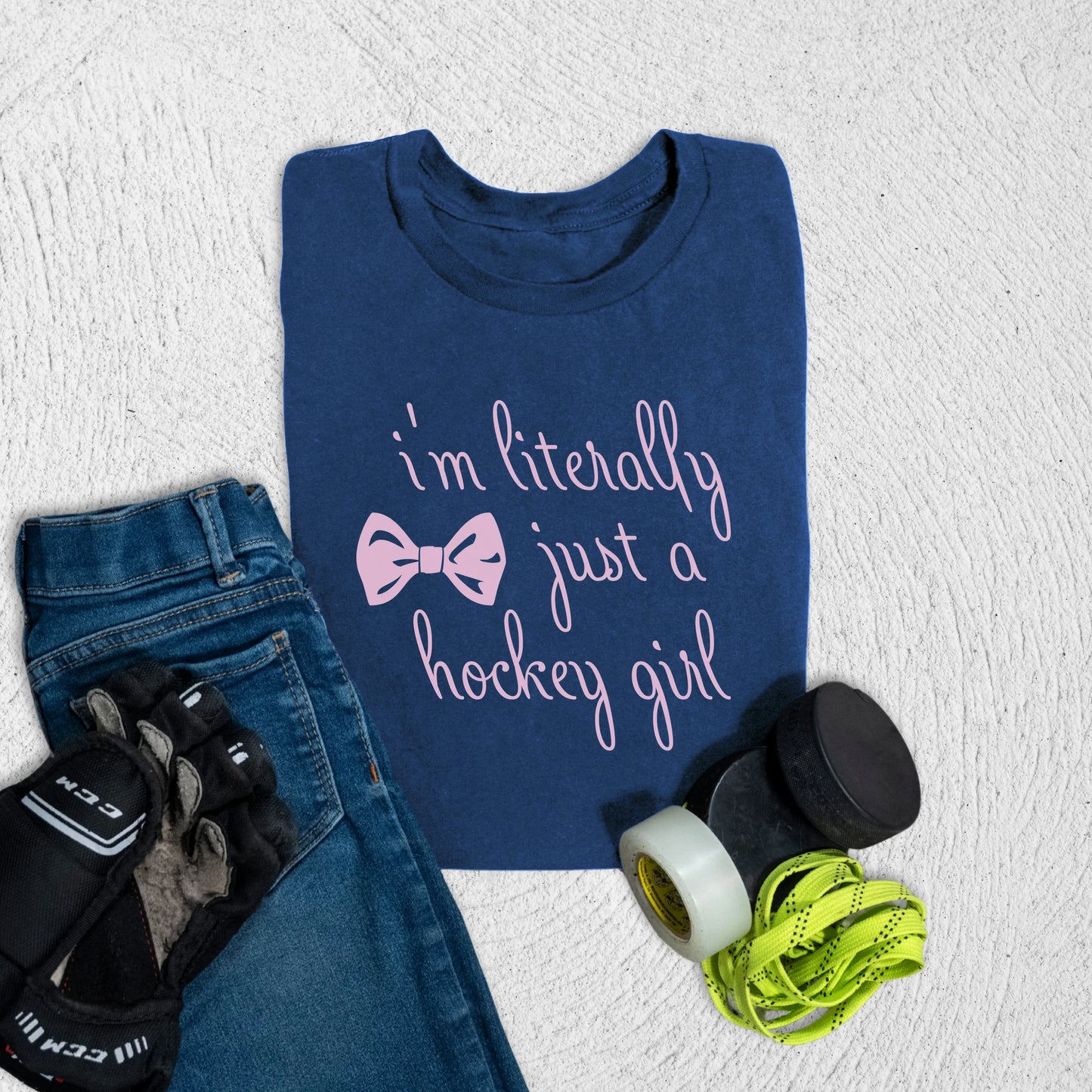Youth Just a Hockey Girl T-Shirt S / Navy Kids clothes