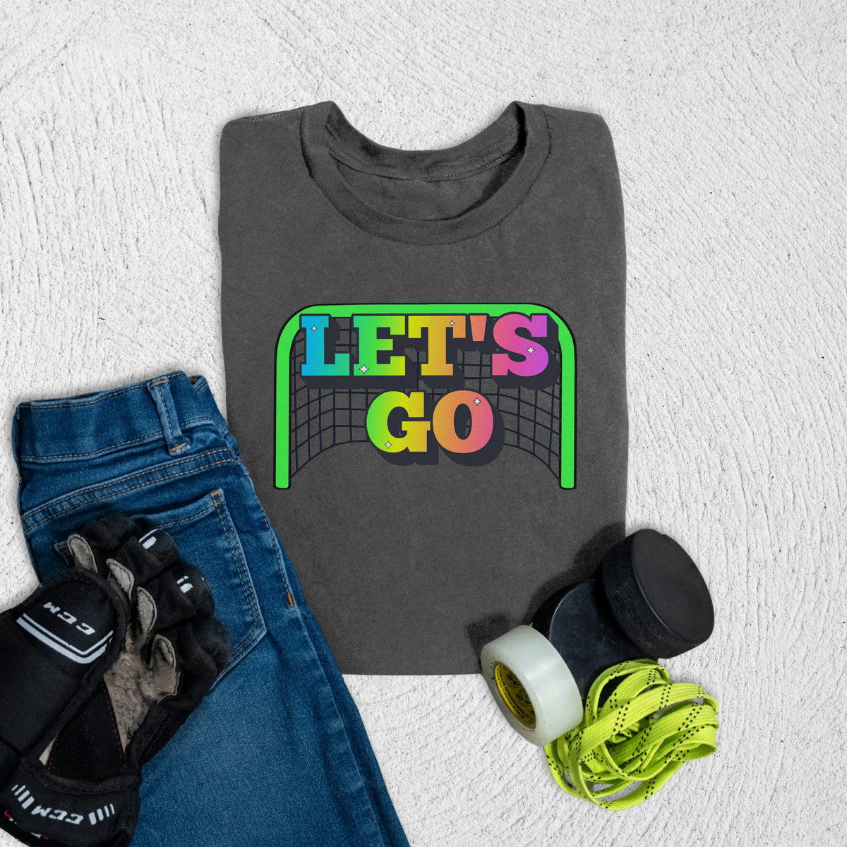 Youth Let's Goooo T-Shirt S / Asphalt Kids clothes