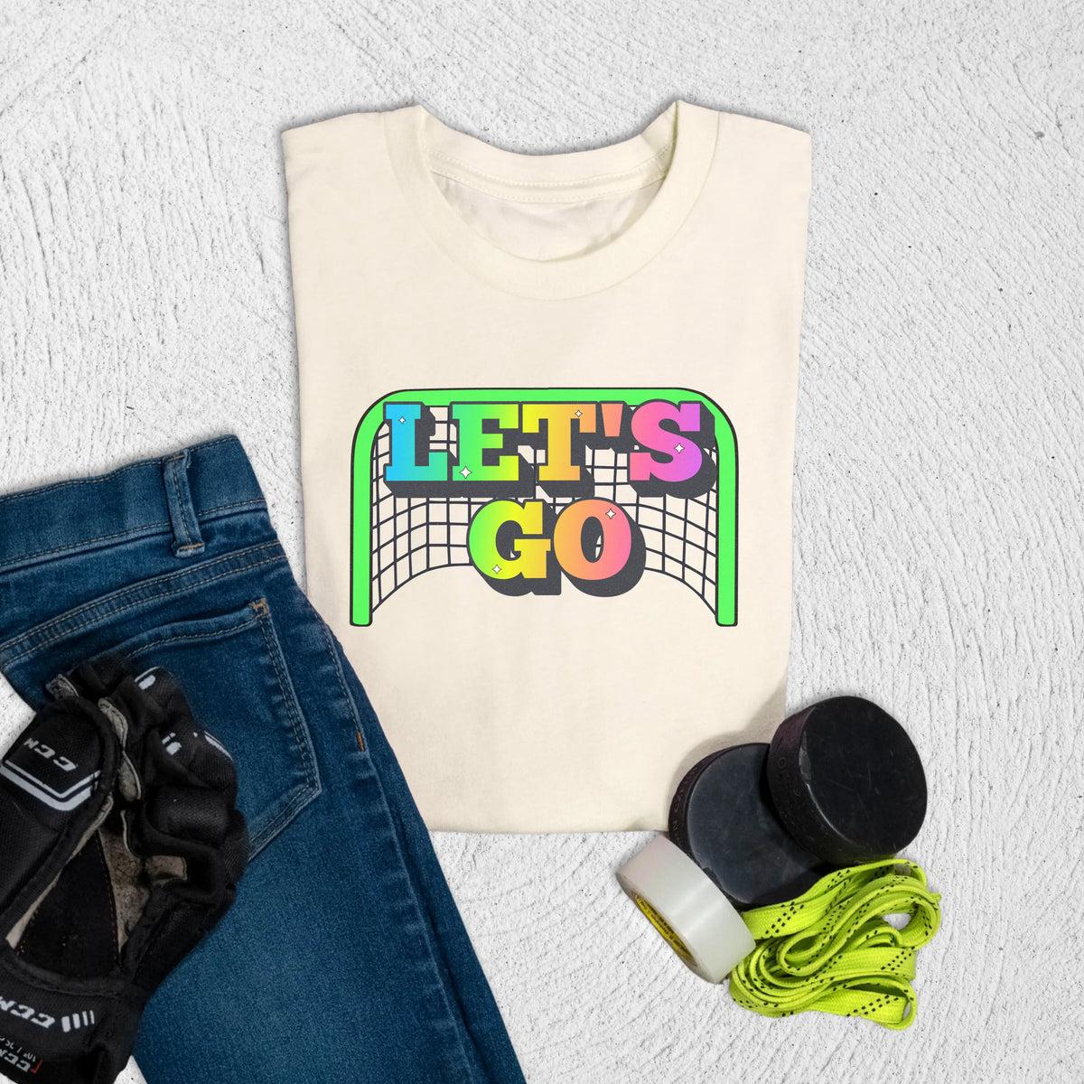 Youth Let's Goooo T-Shirt S / Natural Kids clothes