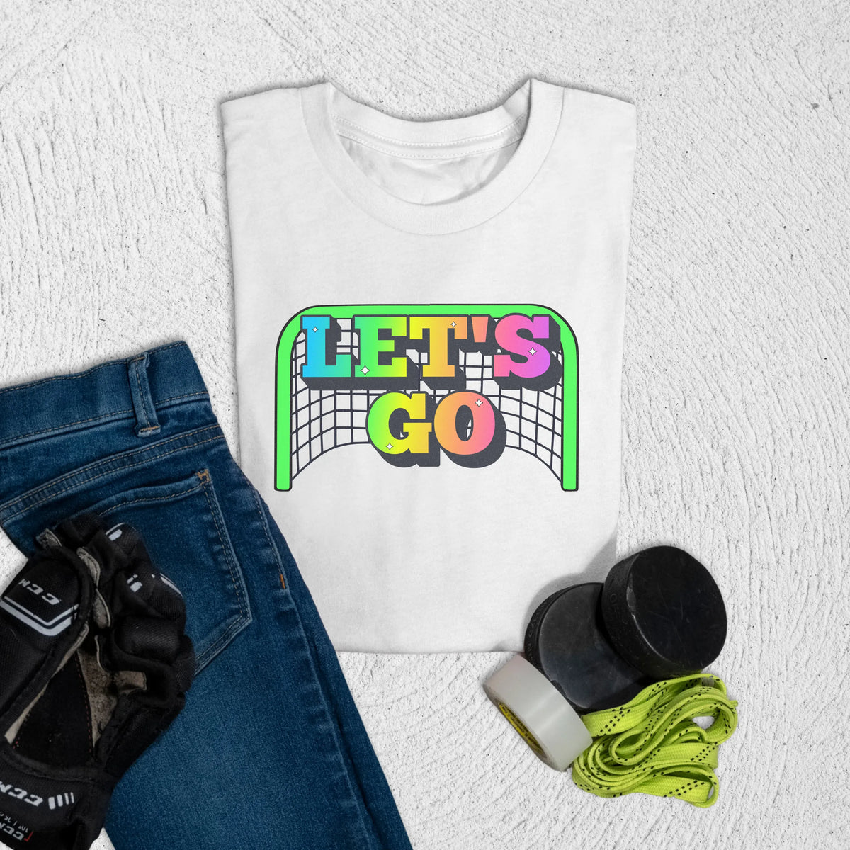 Youth Let's Goooo T-Shirt S / White Kids clothes