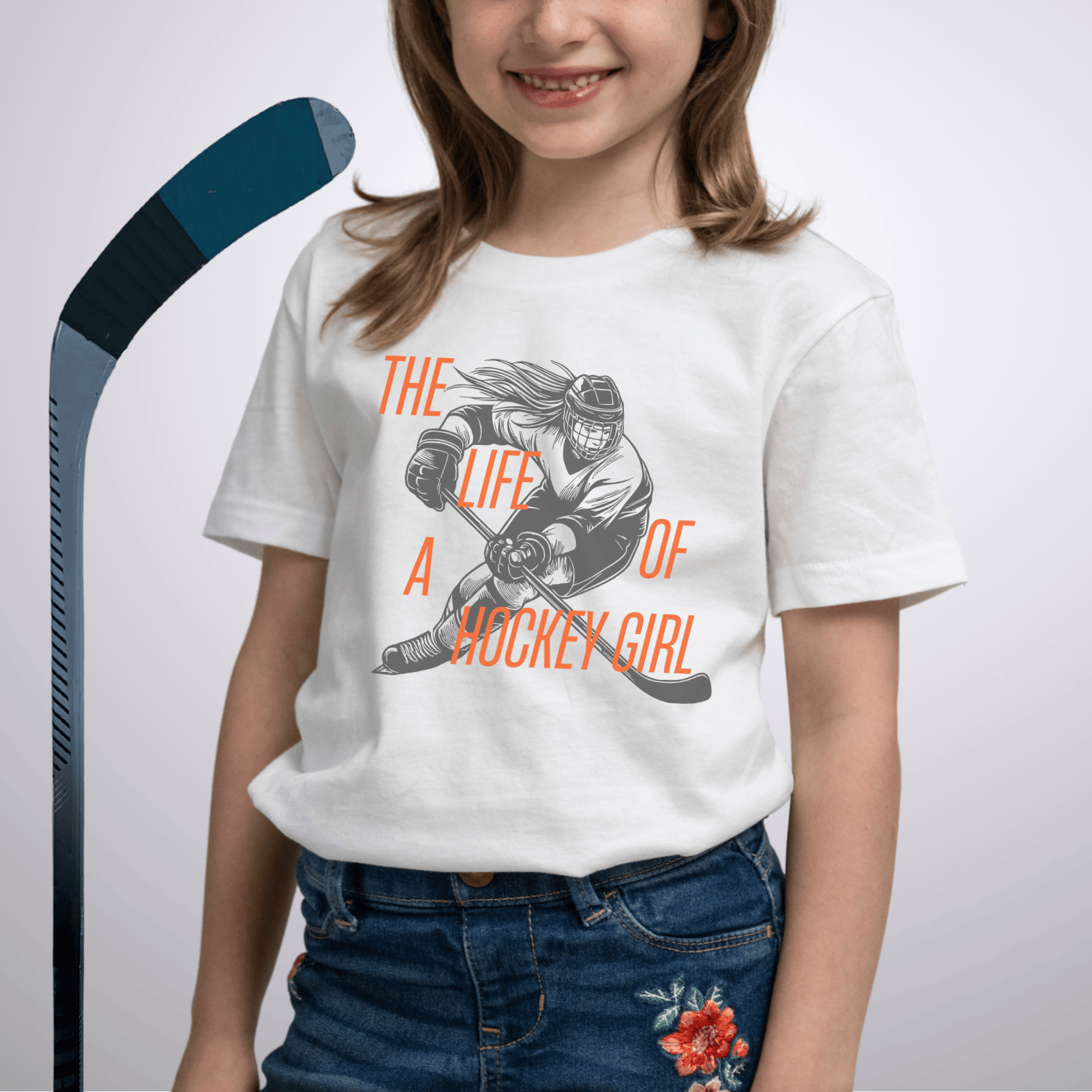 Youth Life of a Hockey Girl T-Shirt White / S Kids clothes