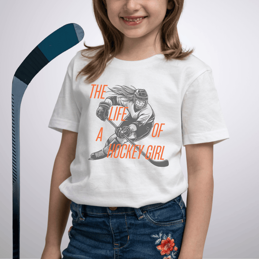 Youth Life of a Hockey Girl T-Shirt White / S Kids clothes