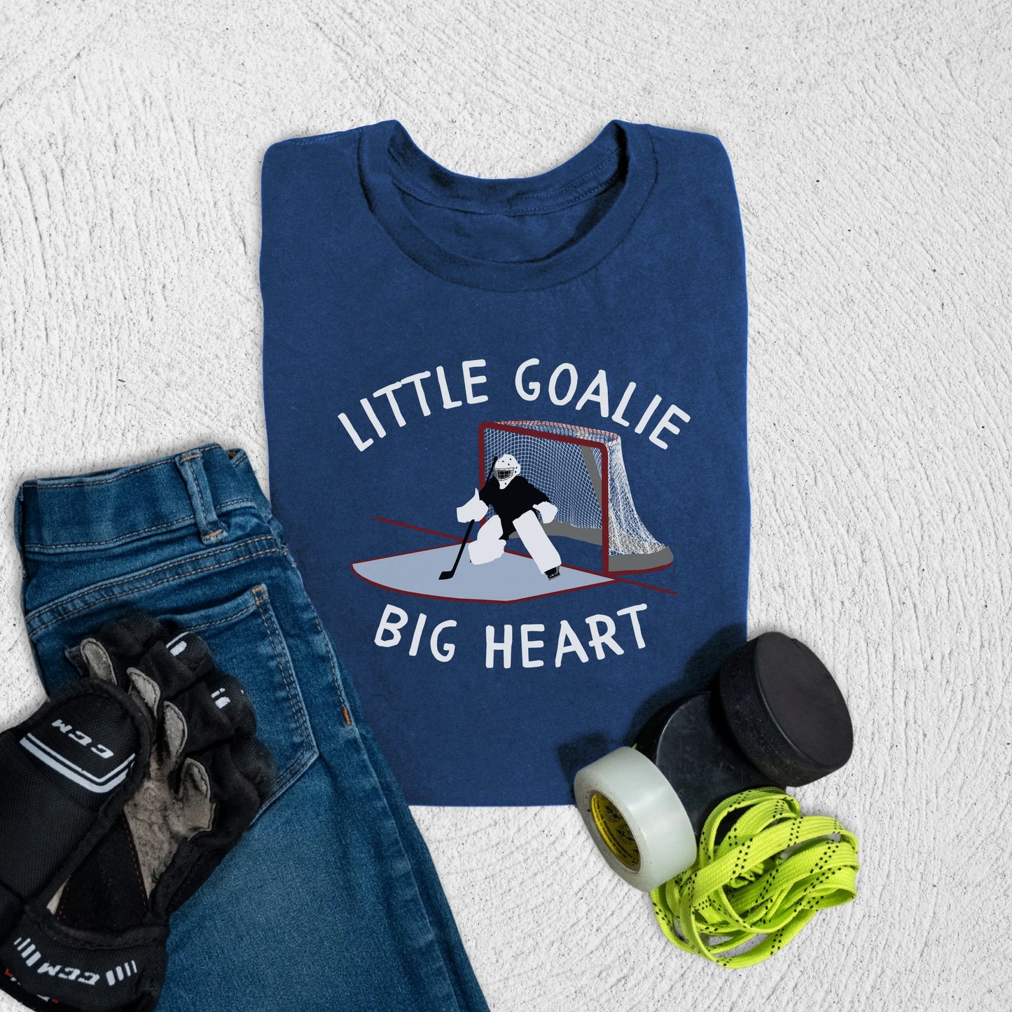 Youth Little Goalie T-Shirt S / Navy Kids clothes