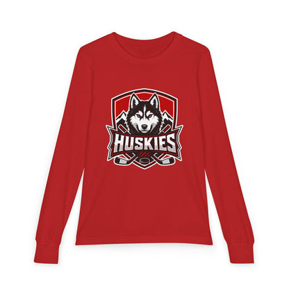 Youth Long Sleeve T-Shirt | Custom Name + Number Option S / Red Kids clothes