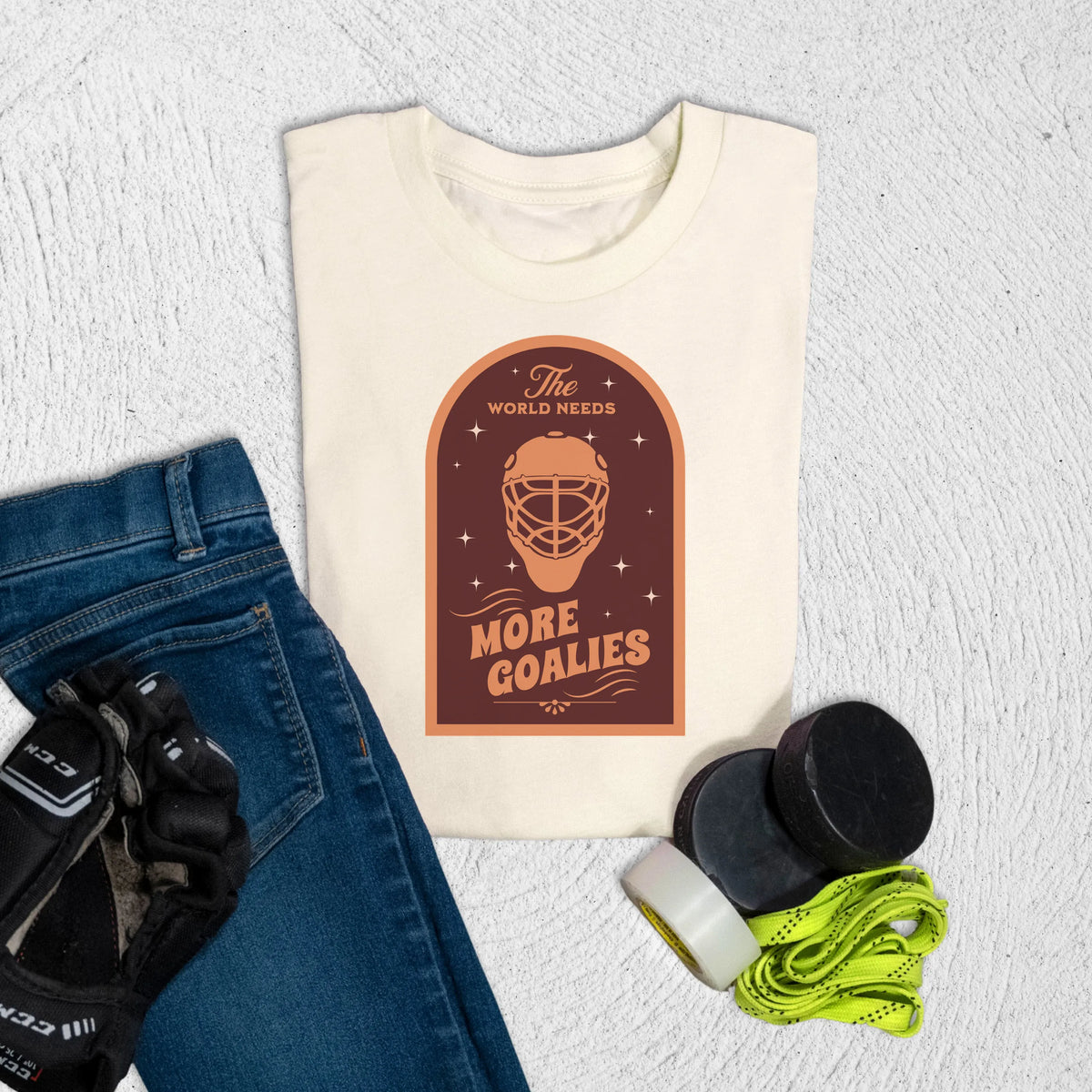 Youth More Goalies T-Shirt S / Natural Kids clothes