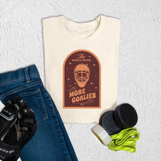 Youth More Goalies T-Shirt S / Natural Kids clothes