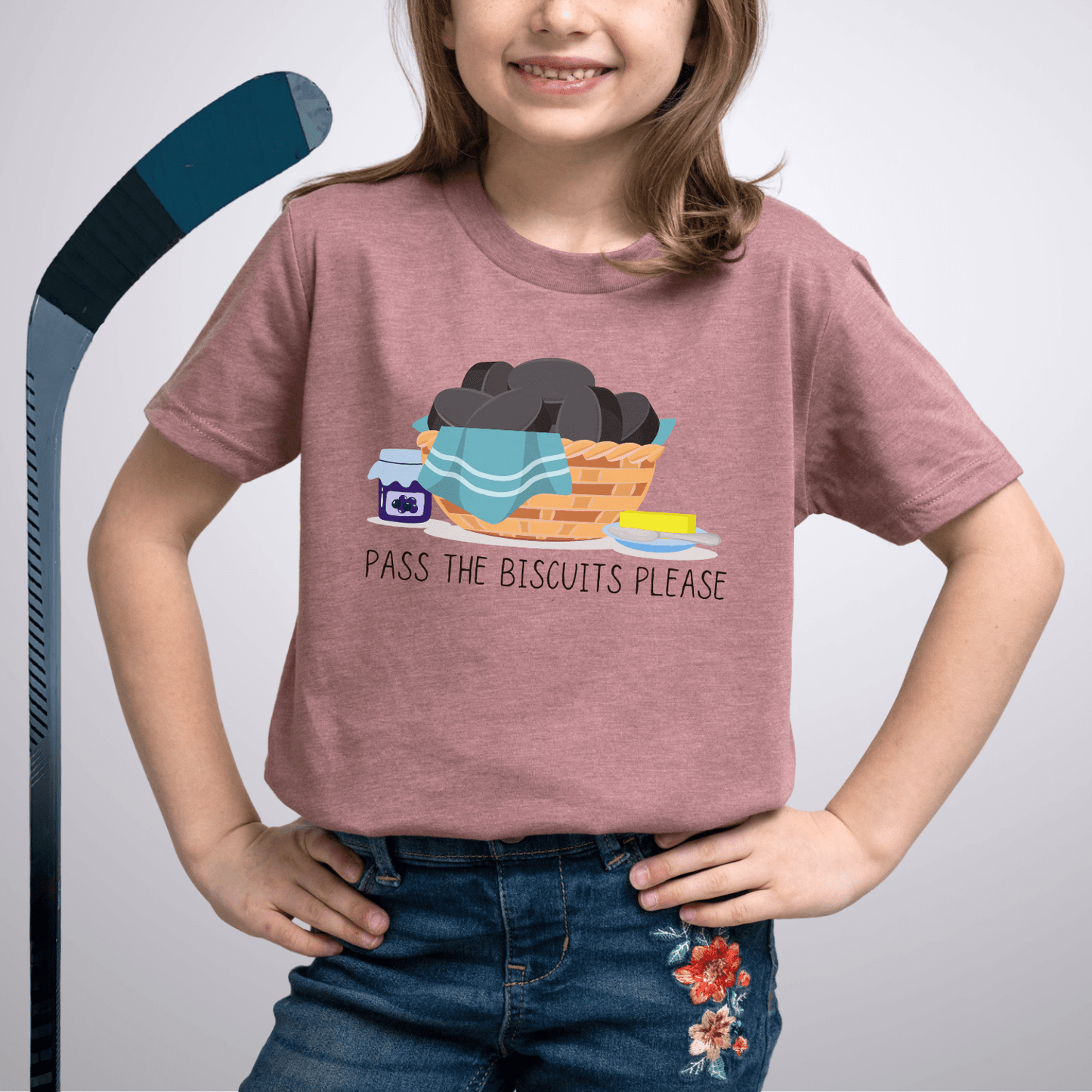 Youth Pass the Biscuits T-Shirt Heather Mauve / S Kids clothes