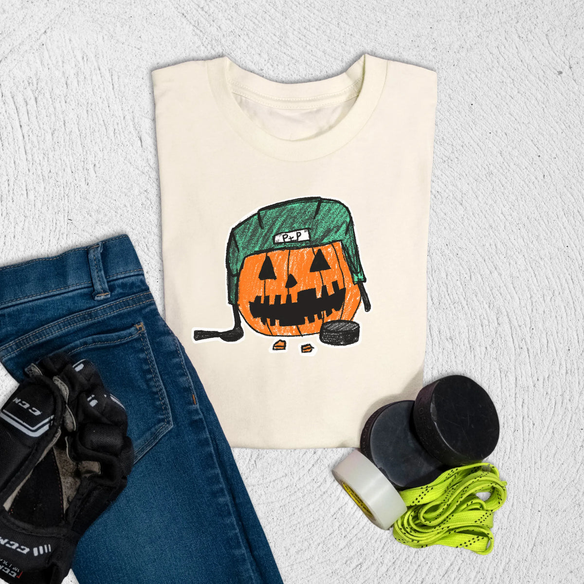 Youth Penalty Box Pumpkin T-Shirt S / Natural Kids clothes